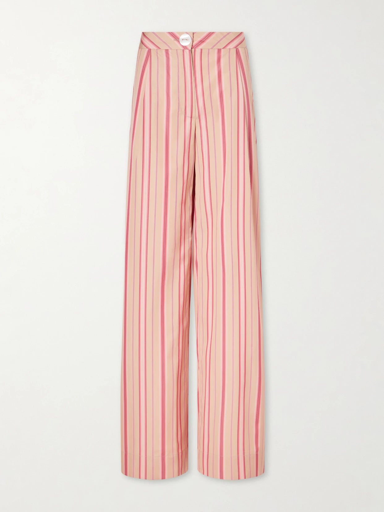 Loulou Pleated Striped Cotton-poplin Wide-leg Pants