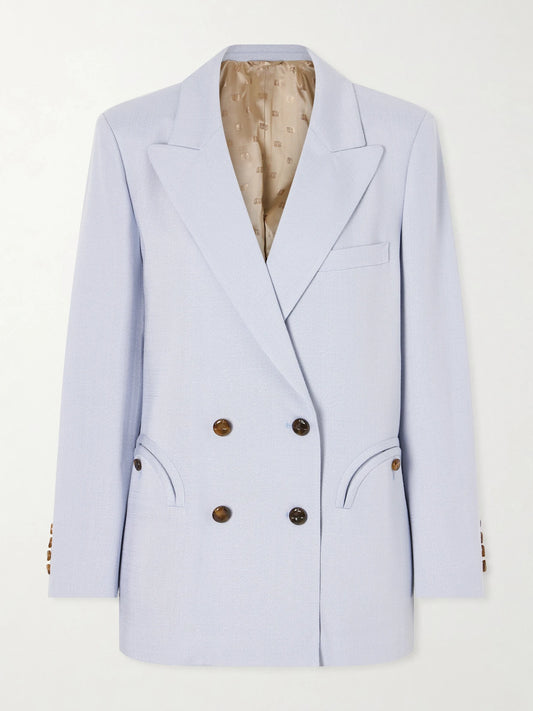 Vezon Double-breasted Woven Blazer