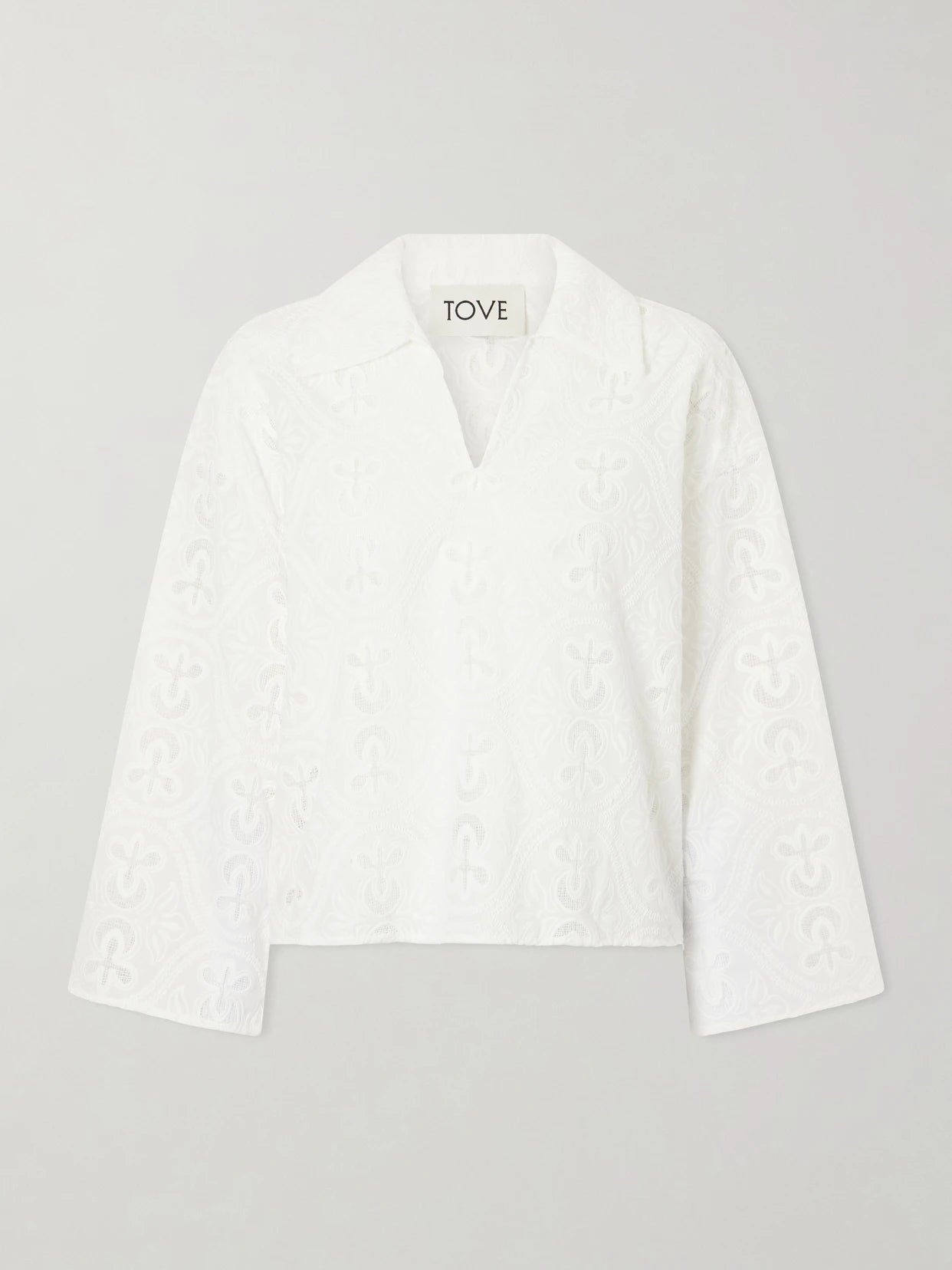 Leighton Floral-embroidered Cotton-blend Blouse