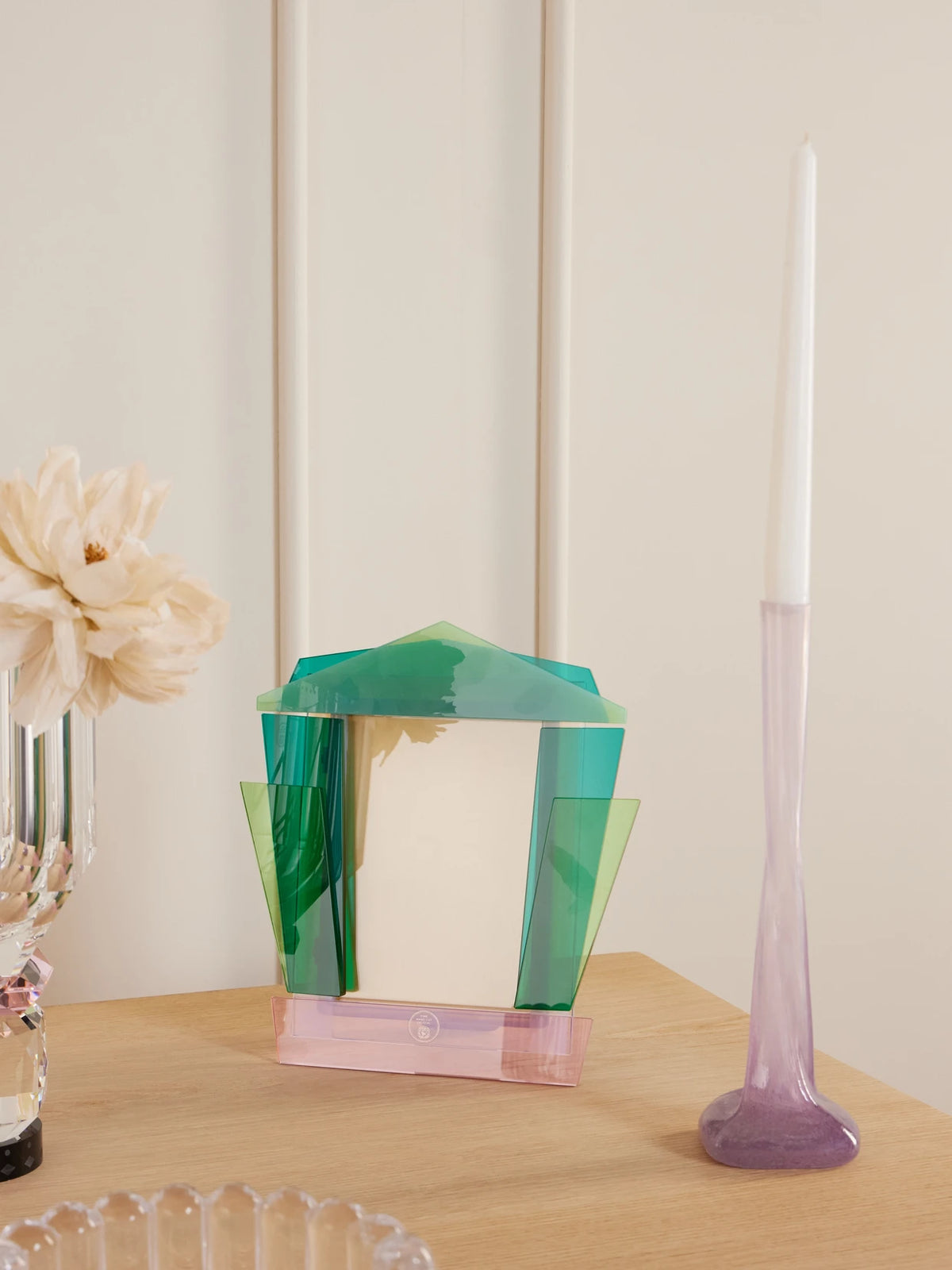 Image of Decor. Product name - Dearest Crystal And Stainless Steel Frame in Green colour by brand - Reflections Copenhagen