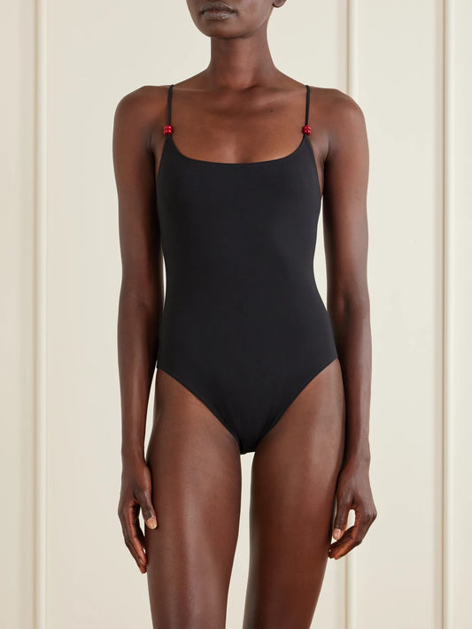 Image of Swimwear. Product name - Ventiquattro Embellished One-piece in Black colour by brand - Lido