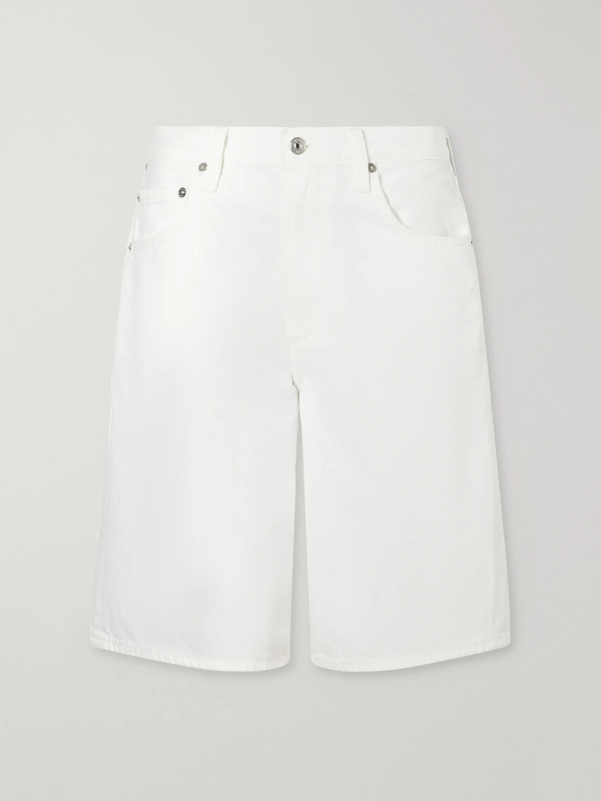 Court Denim Straight-leg Shorts