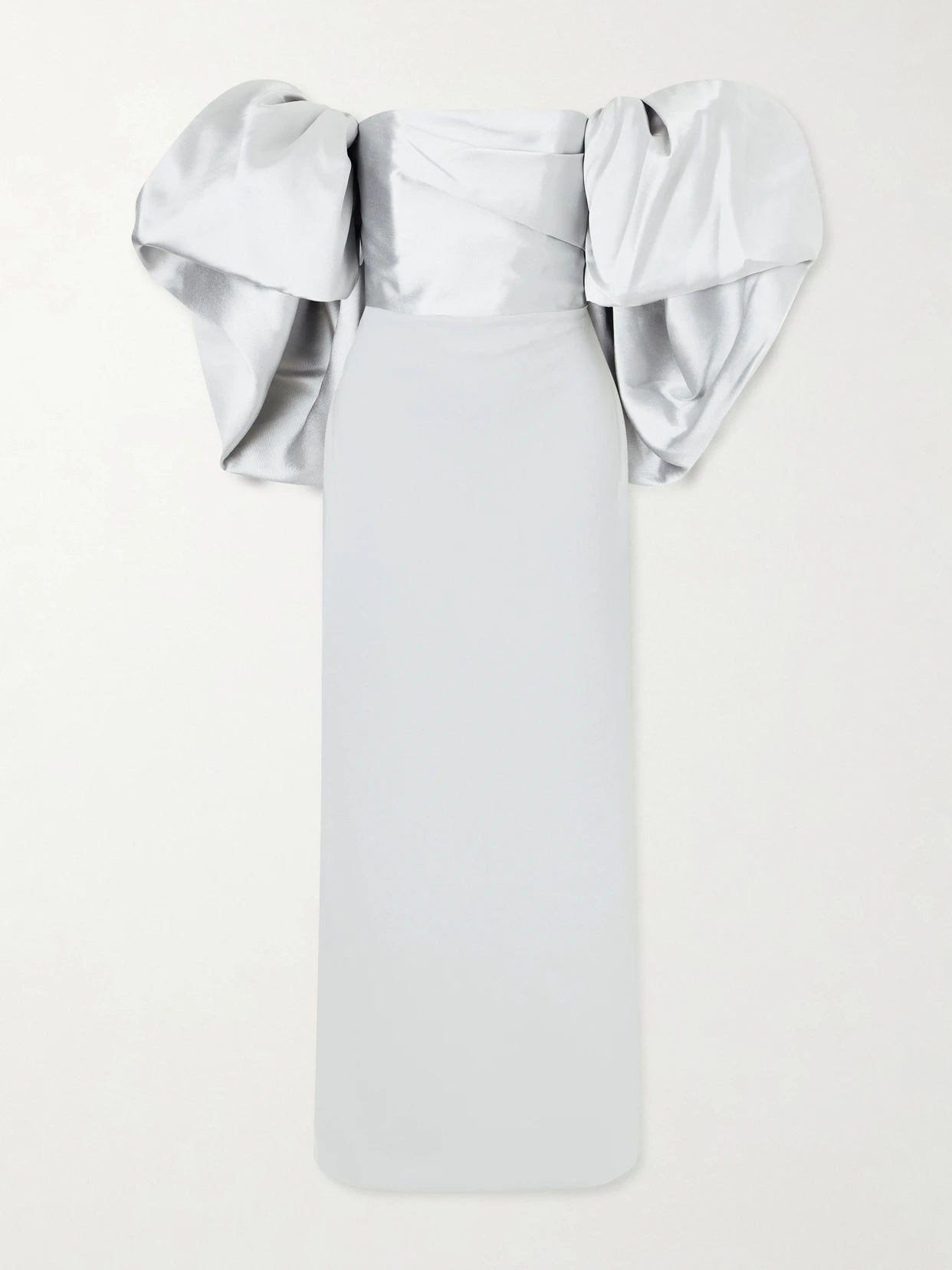 Floris Off-the-shoulder Satin-twill And Crepe Maxi Dress