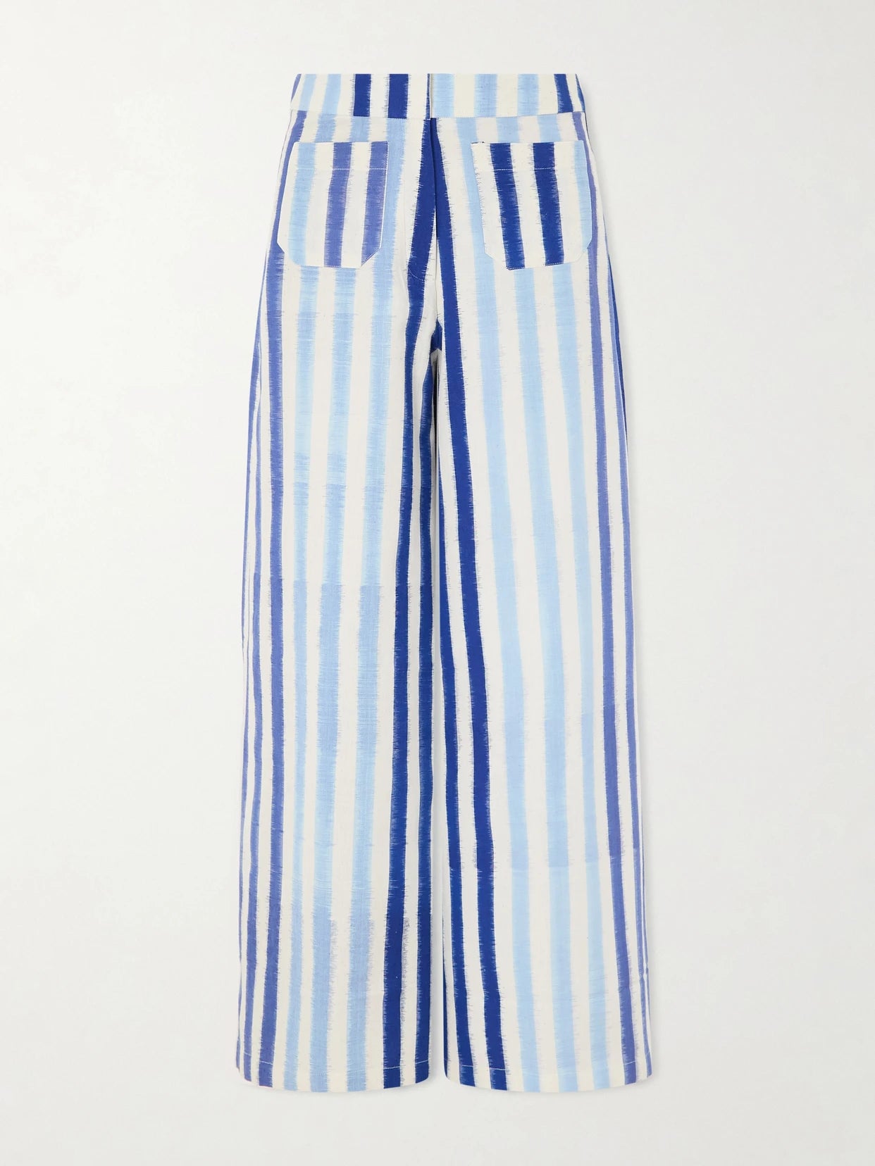 Striped Wide-leg Cotton Pants