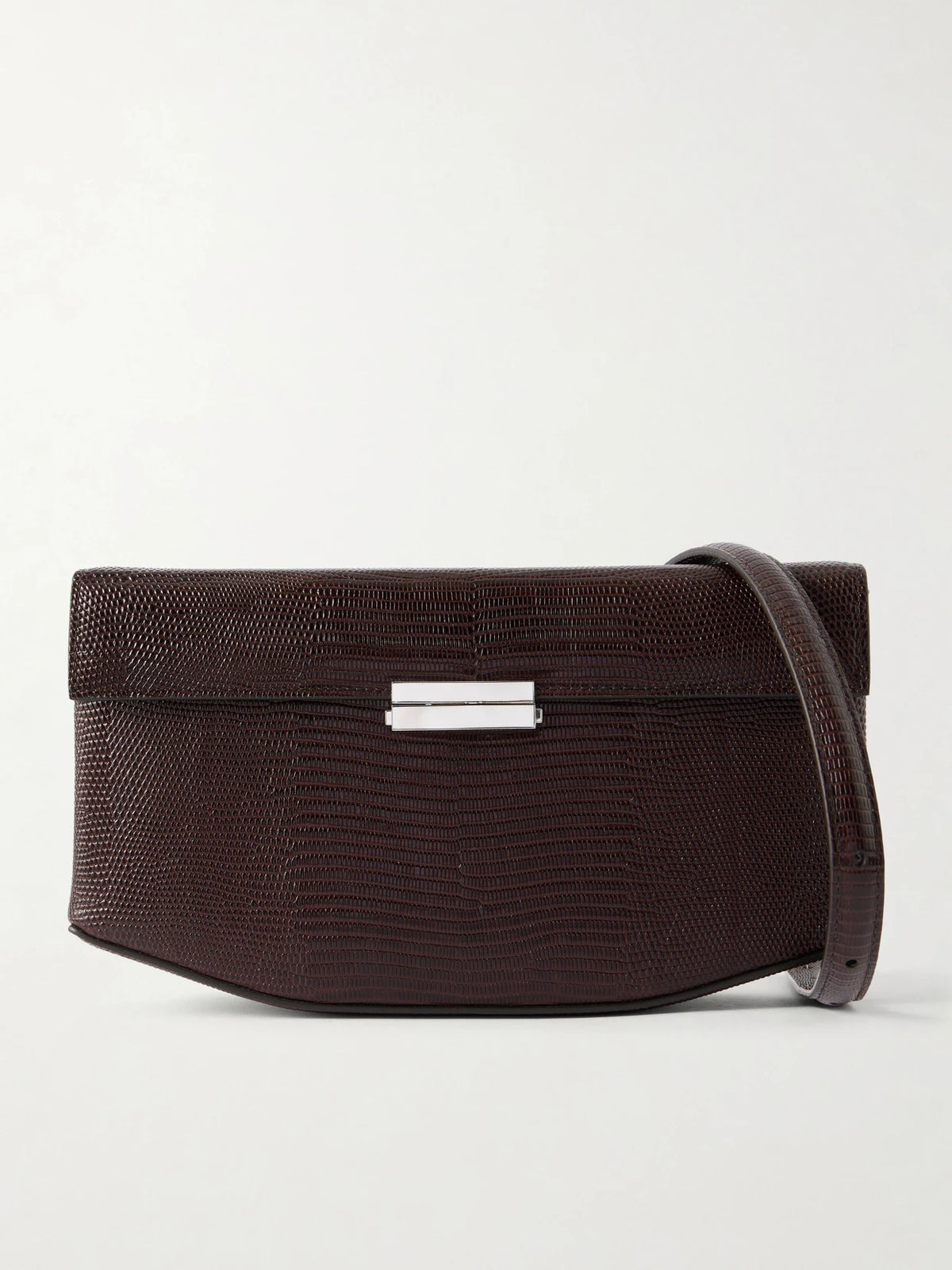 Clip Lizard-effect Leather Shoulder Bag