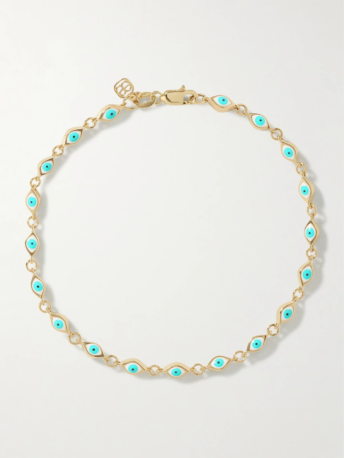 Mini Evil Eye 14-karat Gold And Enamel Bracelet