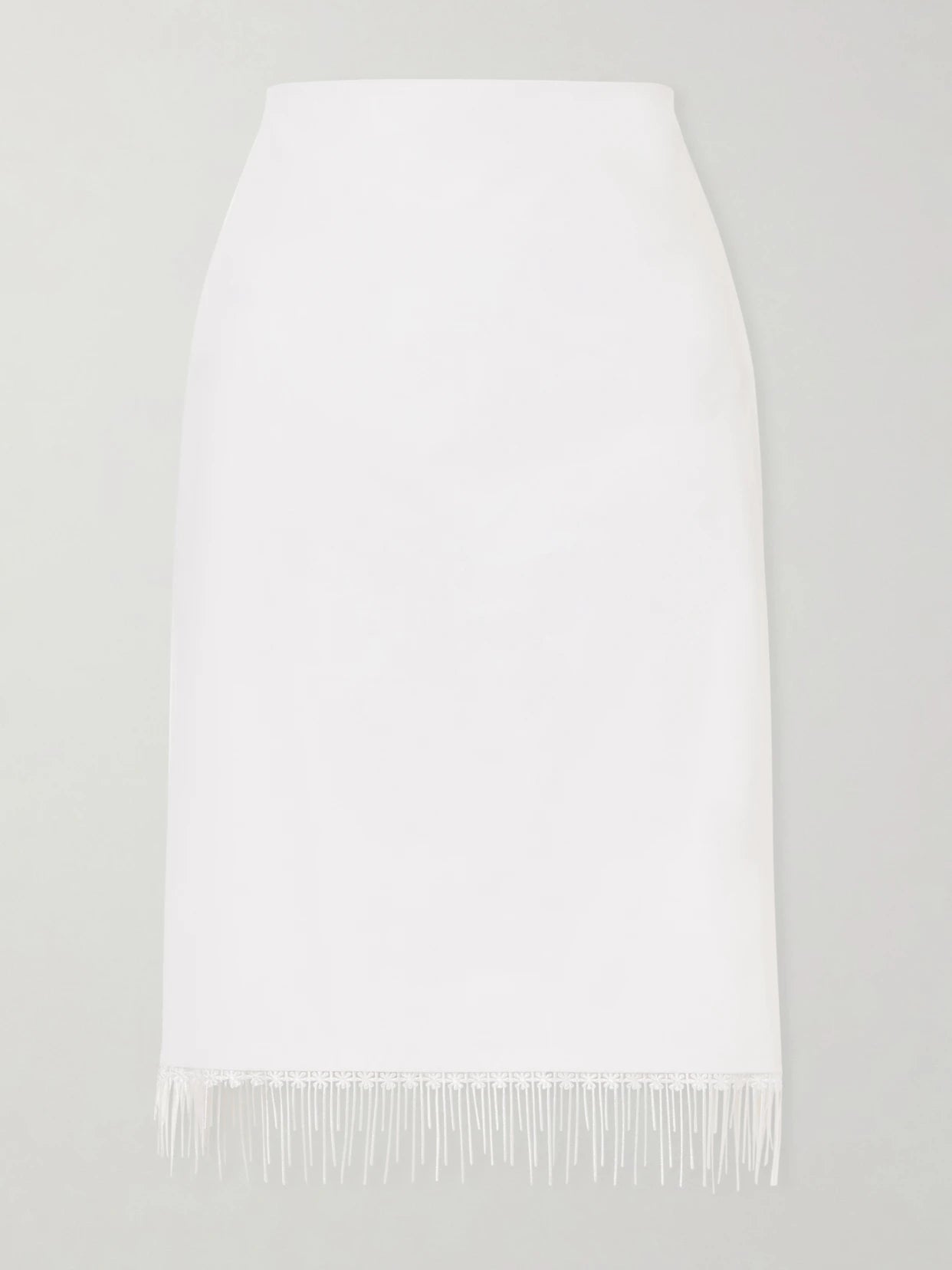Lace-trimmed Cotton Midi Skirt