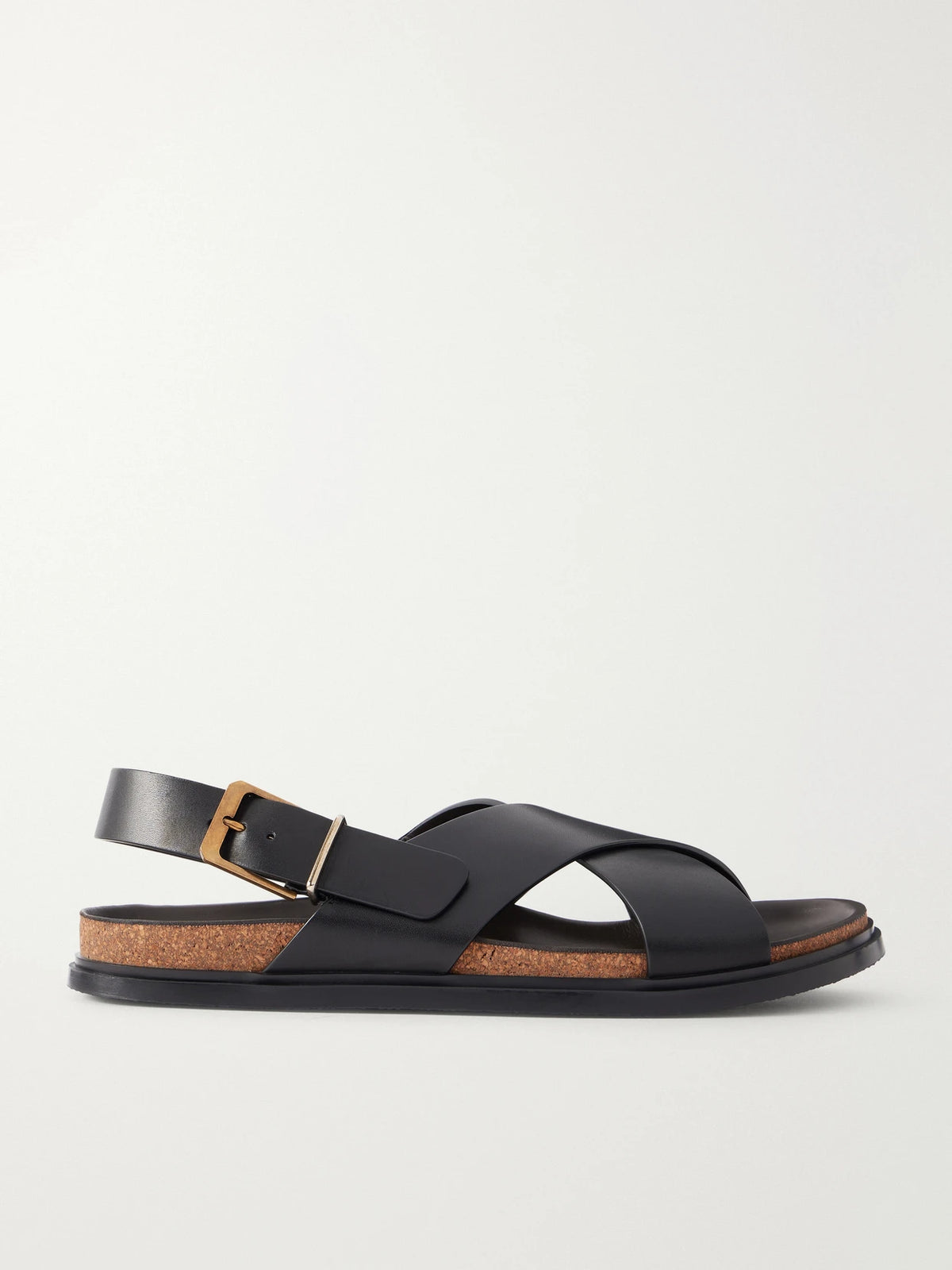 Buckle Calf Leather Flat Sandals