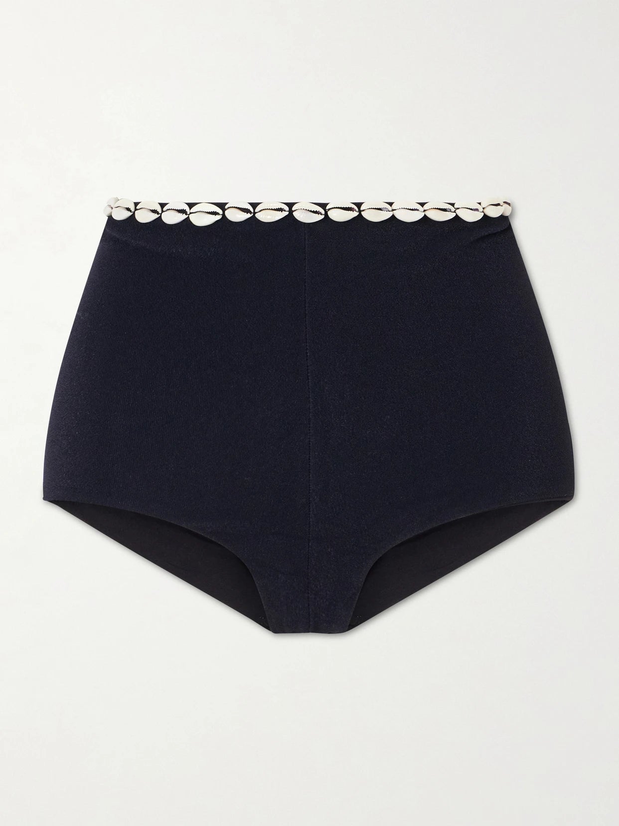 Image of Swimwear. Product name - Embellished Jersey Bikini Bottoms in Black colour by brand - Sara Cristina