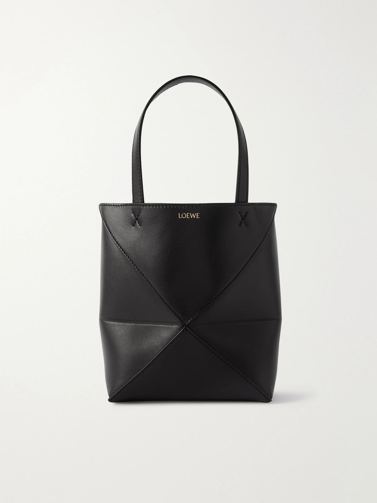 Puzzle Fold Convertible Mini Leather Tote