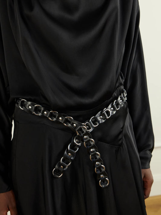 Image of Belts. Product name - Bali Embellished Leather Belt in Multi colour by brand - ISABEL MARANT