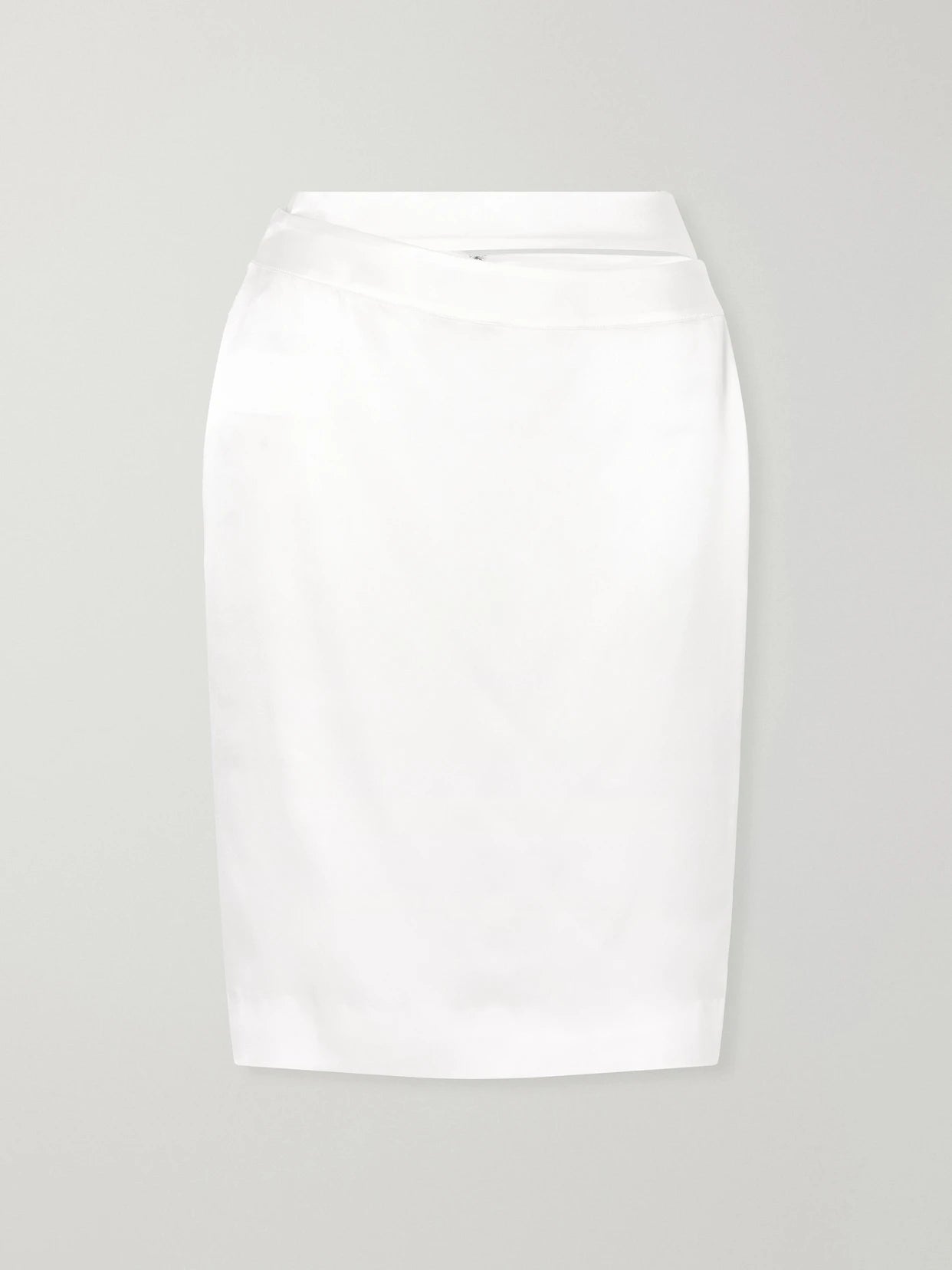 June Cut-out Silk-satin Knee-length Skirt