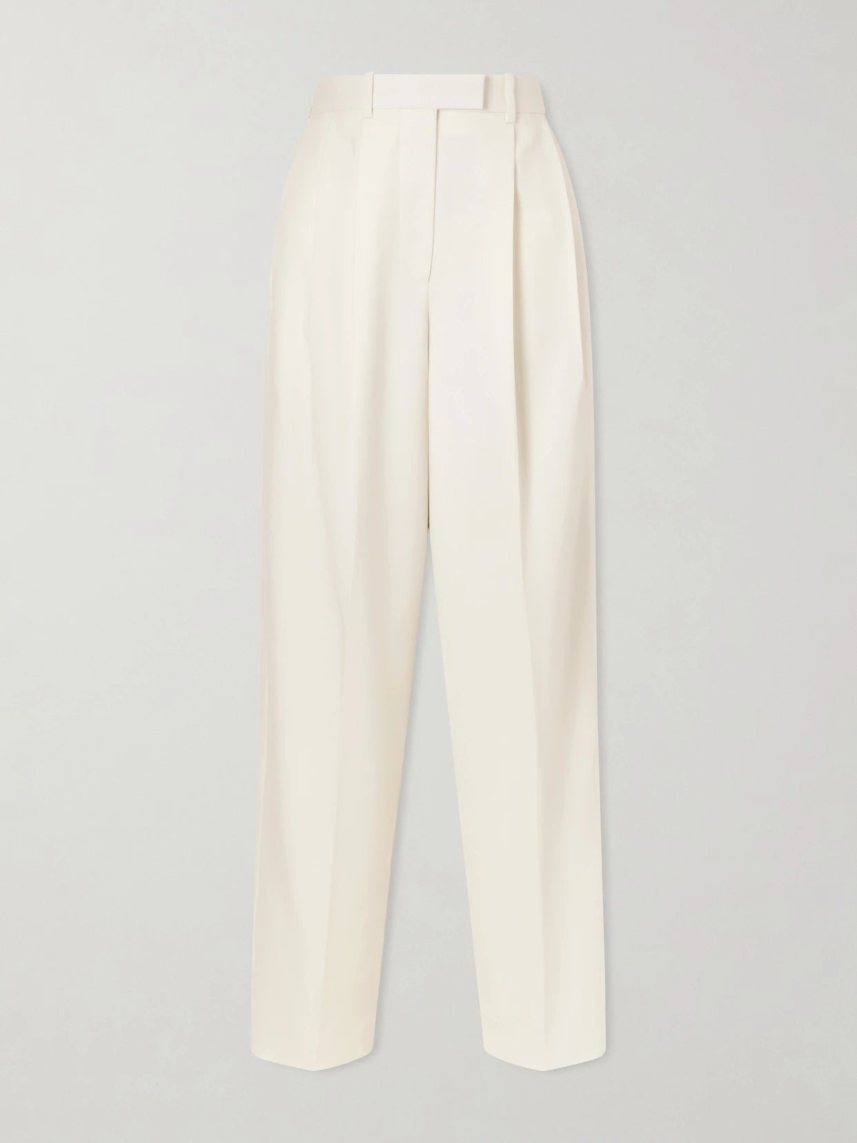 Pleated Grain De Poudre Wool And Mohair-blend Wide-leg Pants