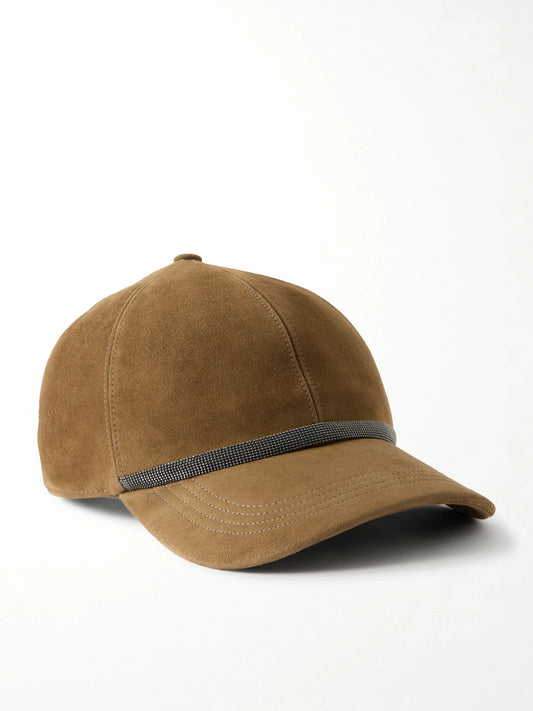 Brunello Cucinelli Monili-embellished Suede Baseball Cap