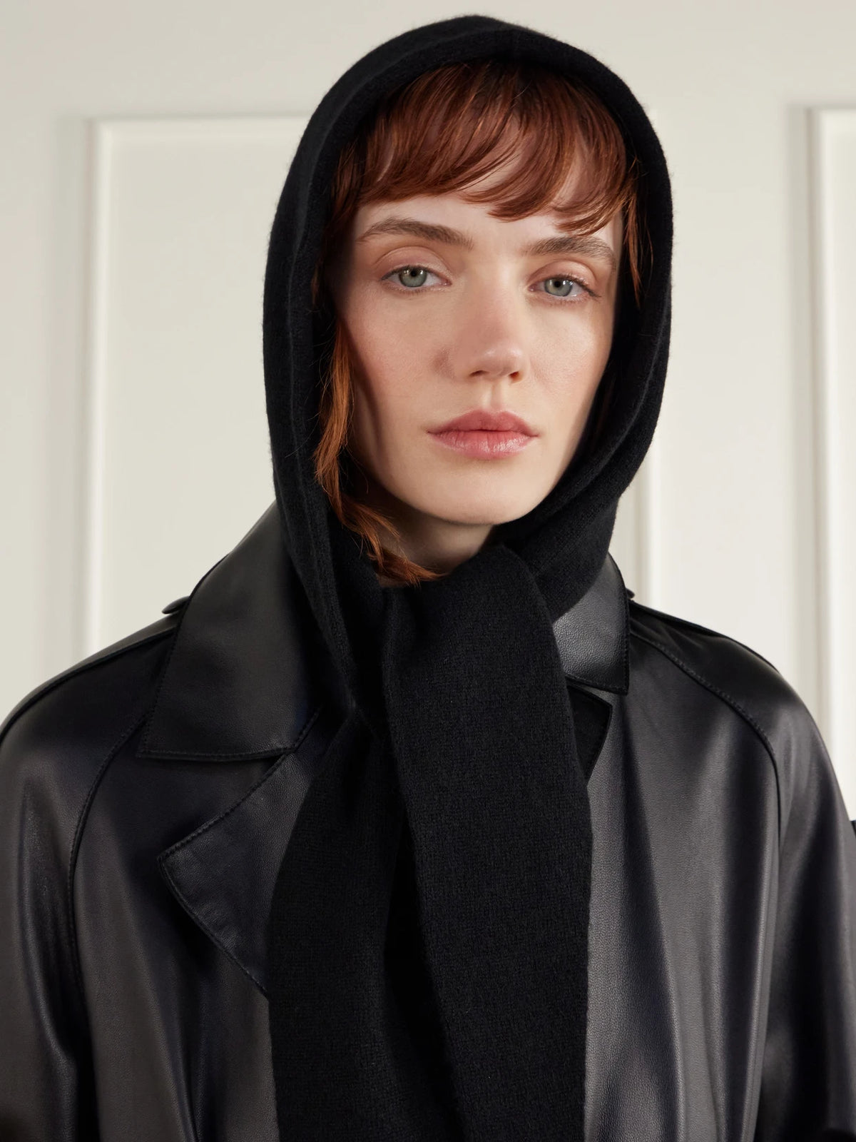 Image of Accessories. Product name - Niale Cashmere Headscarf in Black colour by brand - Nour Hammour