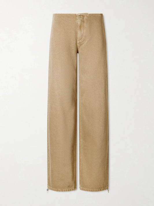 Image of Jeans. Product name - Sport Low-rise Straight-leg Jeans in Taupe colour by brand - Still Here