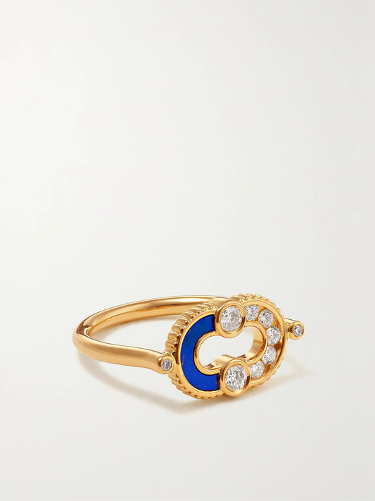 Viltier Magnetic 18-karat Gold, Lapis Lazuli And Diamond Ring
