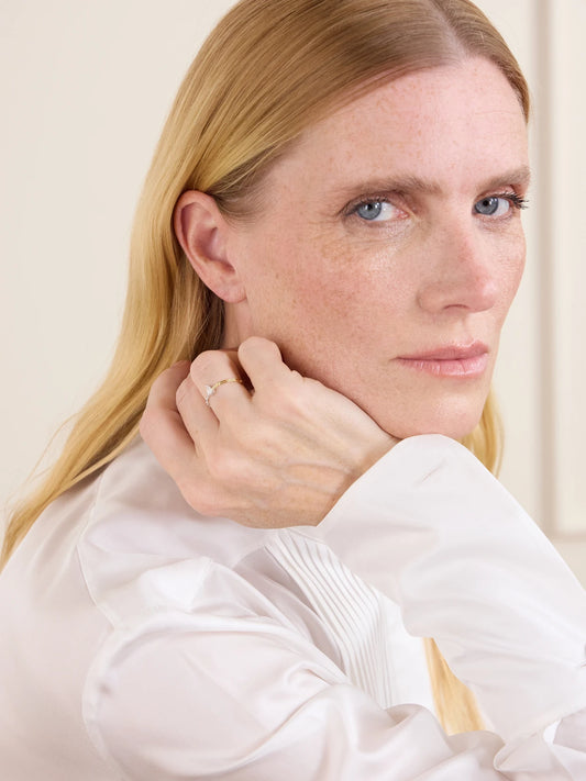 Image of Rings. Product name - Alliance 18-karat White And Yellow Gold Diamond Ring in Multi colour by brand - Yvonne Léon