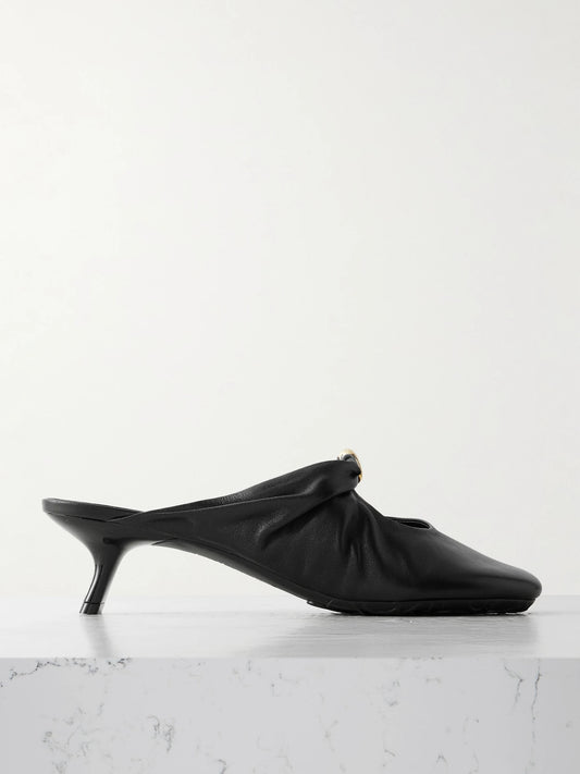 LOEWE Pebble Embellished Cutout Leather Mules