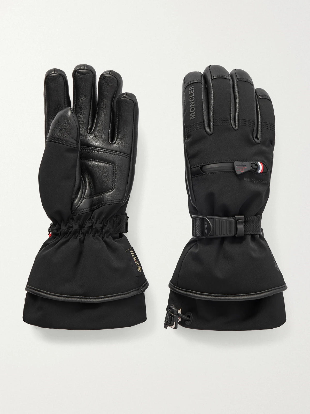 Appliquéd Paneled Gore-tex And Leather Gloves