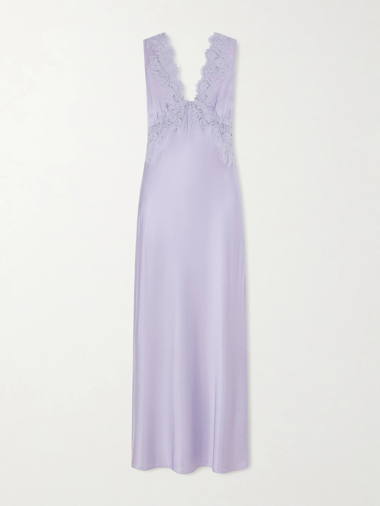 Lysandra Lace-trimmed Satin Maxi Dress