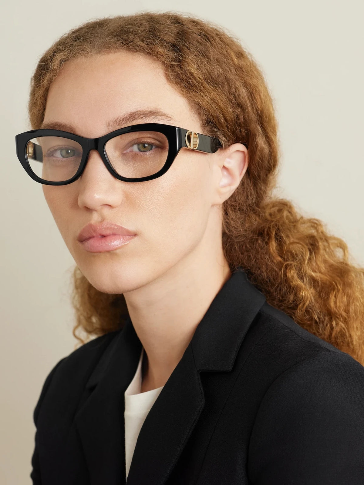 Image of Accessories. Product name - 30montaigne0 B1i Oval-frame Acetate Optical Glasses in Black colour by brand - DIOR Eyewear