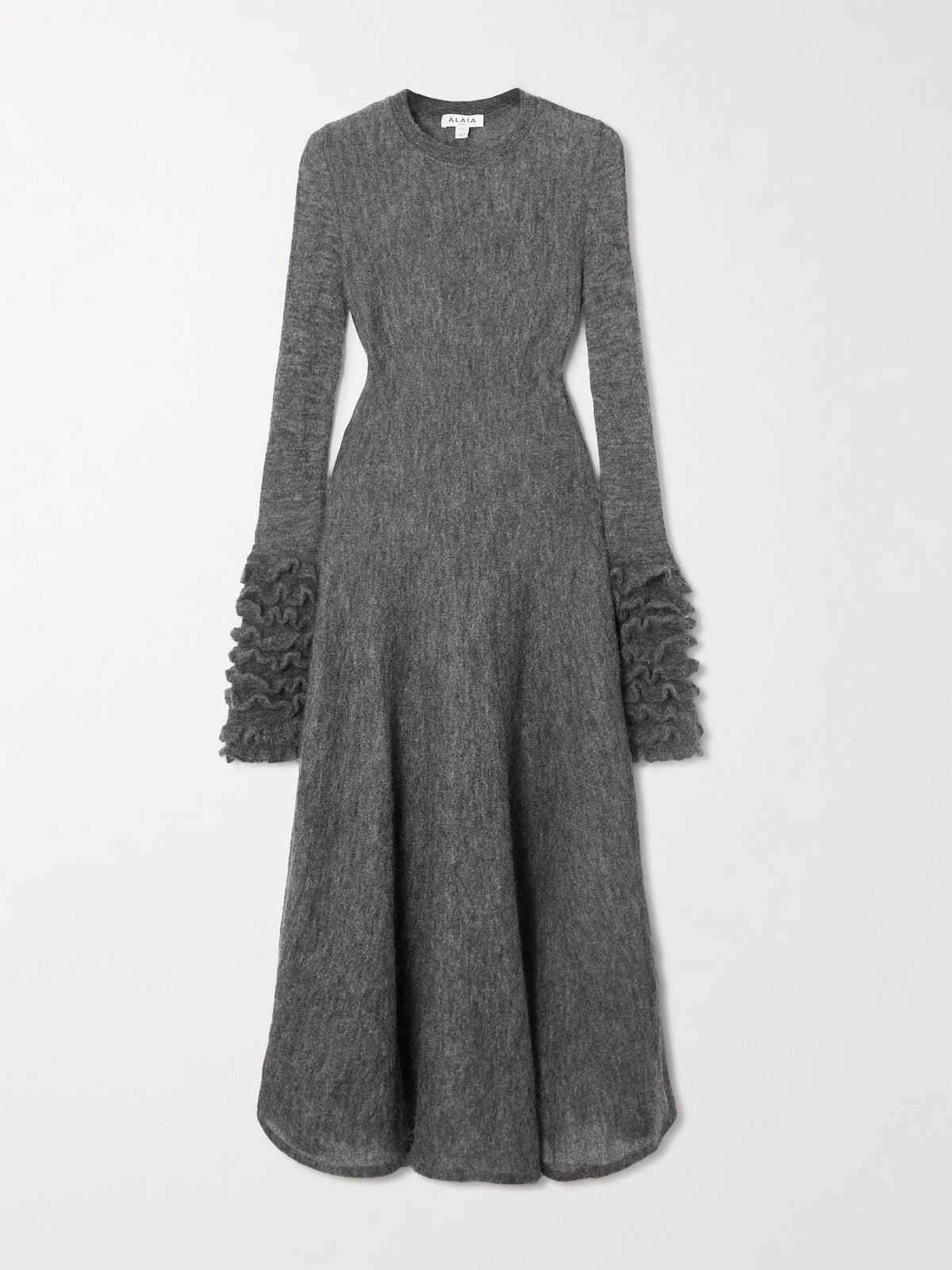 Ruffled Mohair-blend Midi Dress