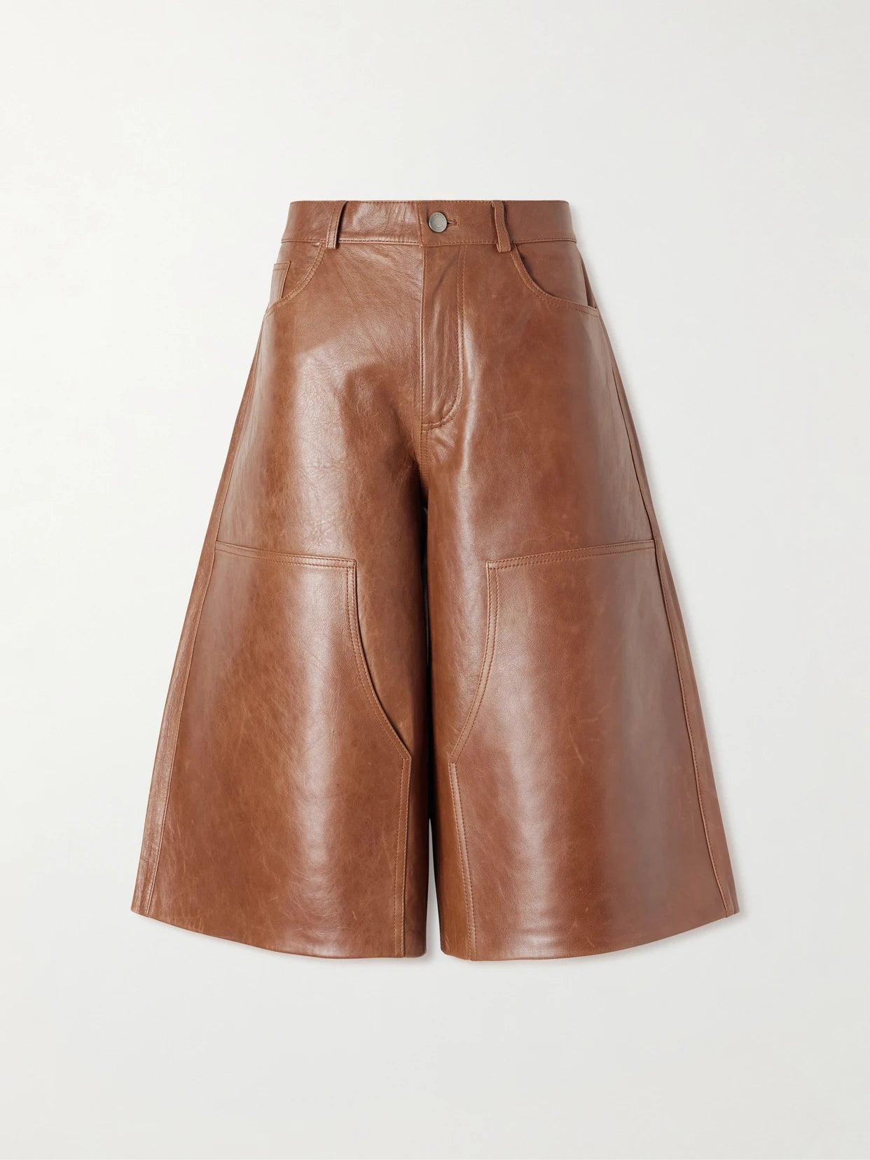 Legacy Leather Wide-leg Shorts