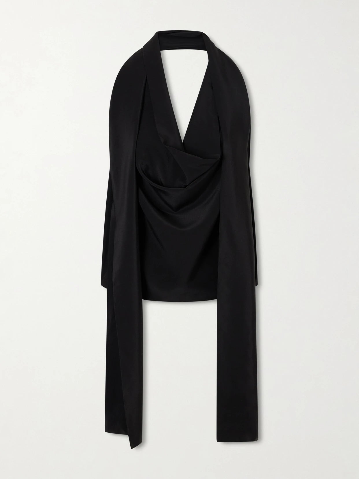 Tie-detailed Silk Tank