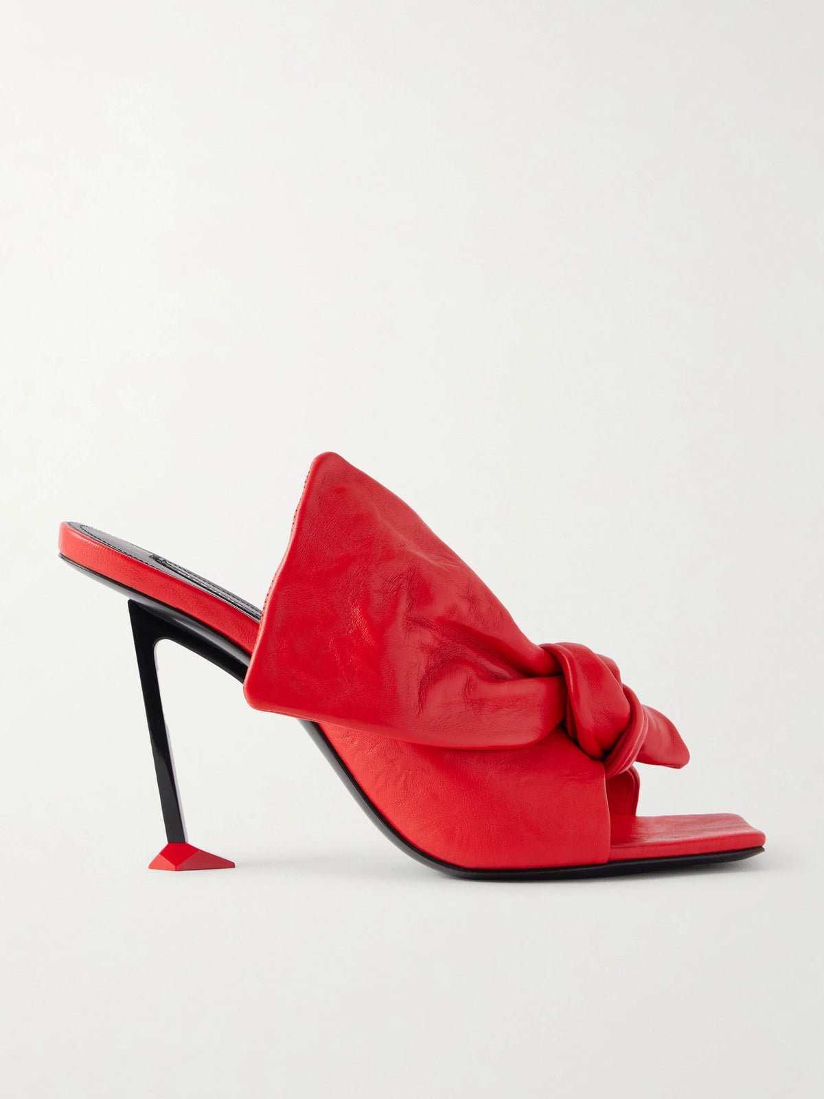 Boudoir Bow-embellished Leather Mules