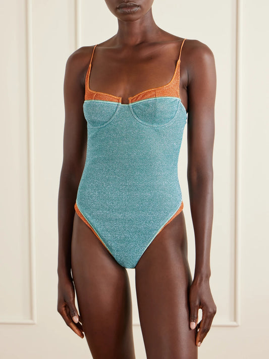 Lumiere Double Metallic Balconette Swimsuit