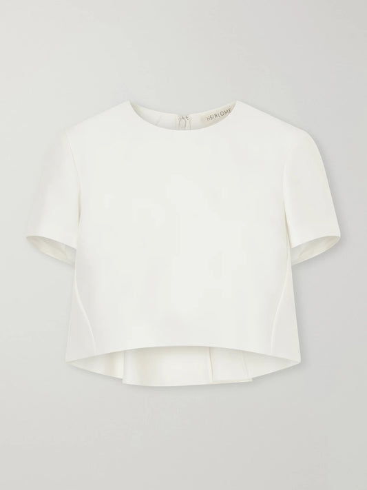 Heirlome Mariel Faille Wool-blend Blouse