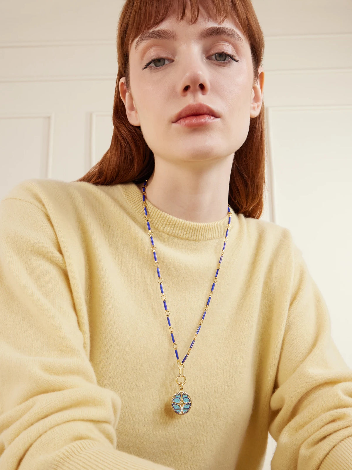 Image of Necklaces. Product name - Reverie Element 18-karat Gold, Lapis Lazuli, Diamond And Enamel Necklace in Multi colour by brand - FoundRae