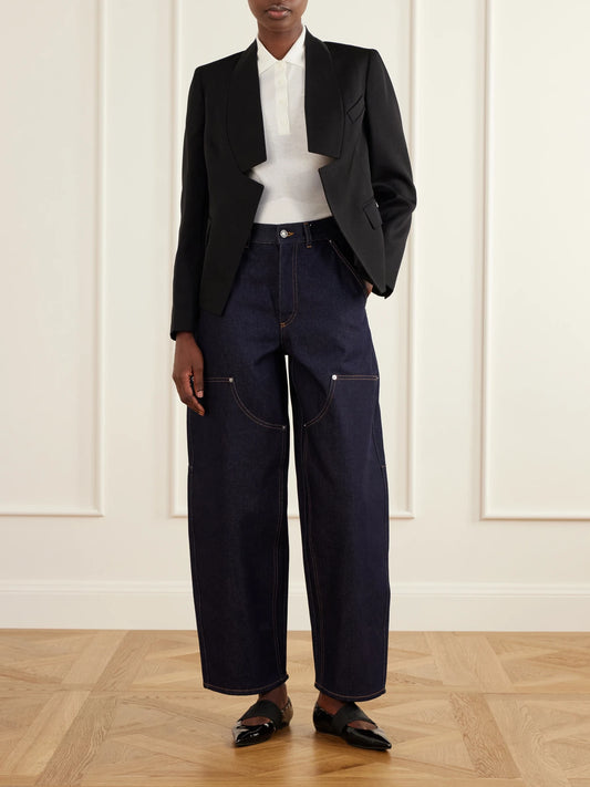 Image of Coats & Jackets. Product name - Reverse Lapel Wool Grain De Poudre Jacket in Black colour by brand - Givenchy