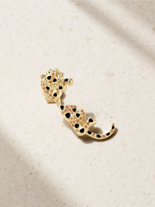 9-karat Gold And Enamel Multi-stone Single Earring