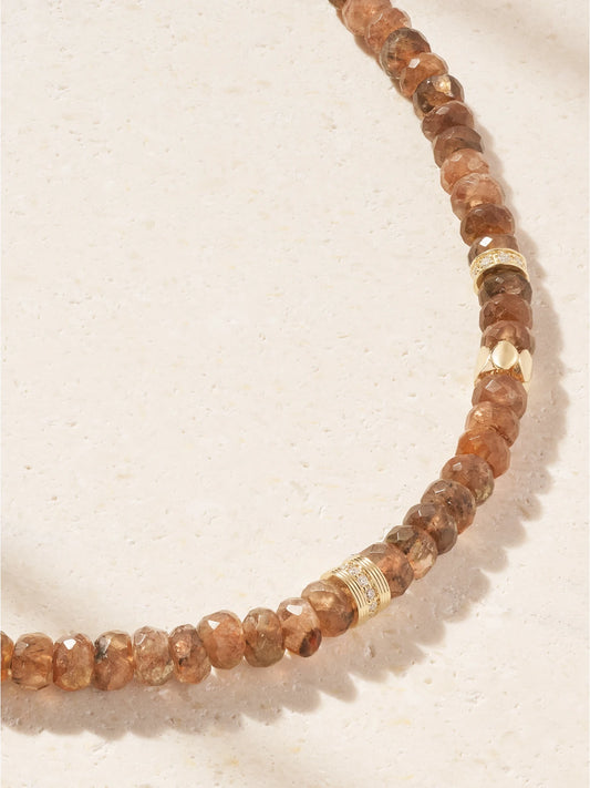 14-karat Gold, Andalusite And Diamond Necklace