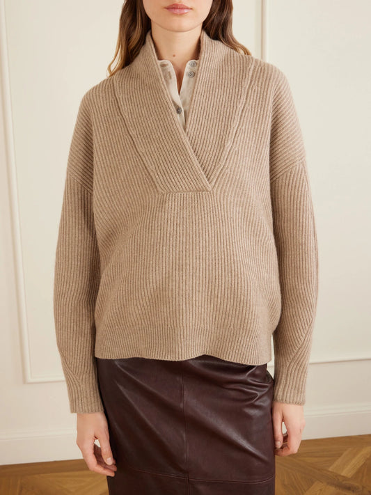 Ribbed-knit Cashmere Sweater
