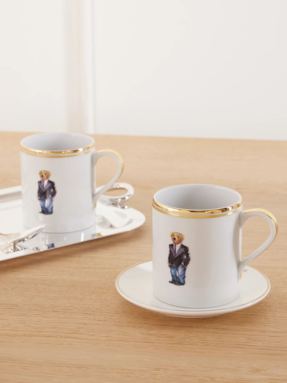 Image of Tableware. Product name - Wilshire Polo Bear 4-piece Porcelain Mugs in White colour by brand - Ralph Lauren Home