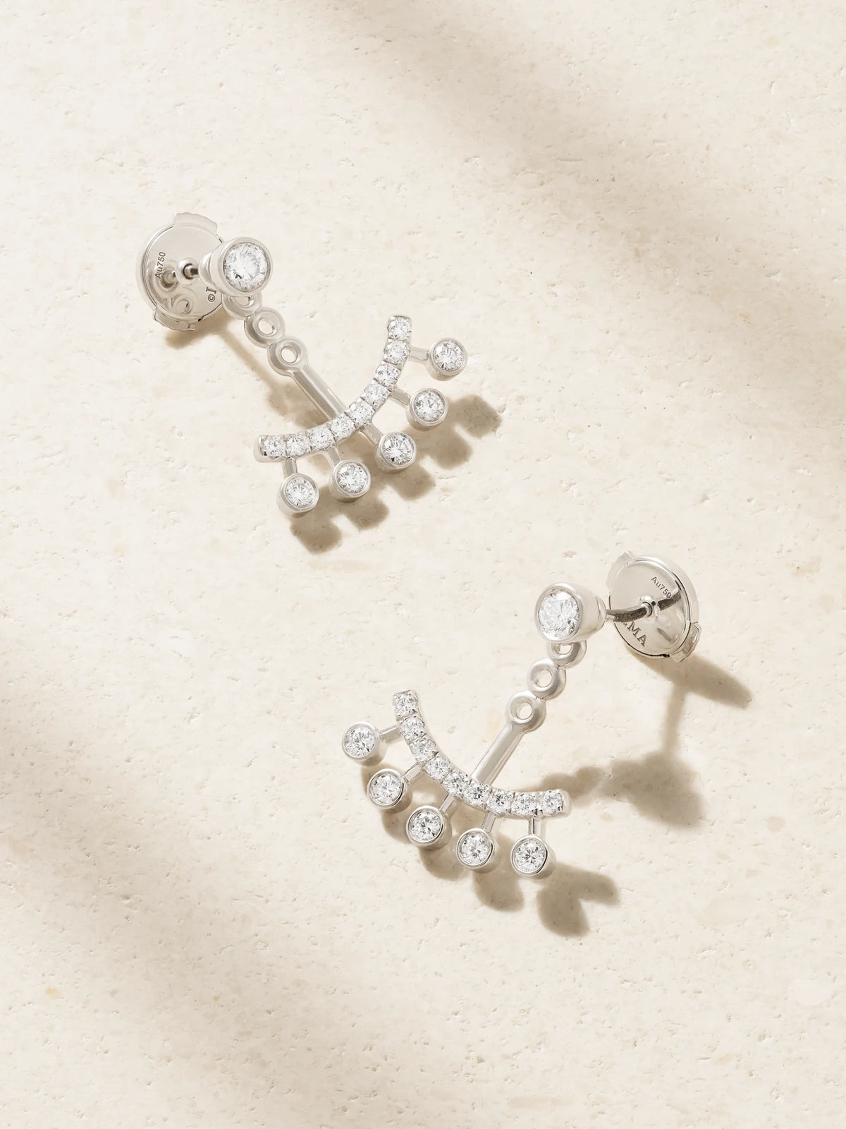 Dewdrop Jacket 18-karat White Gold Diamond Earrings