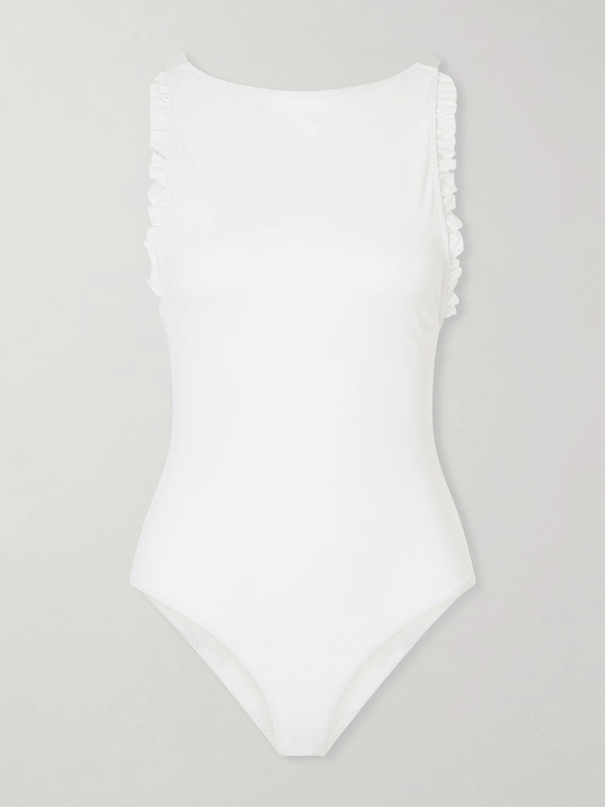 Image of Swimwear. Product name - Louise Ruchedswimsuit in White colour by brand - Kiki de Montparnasse