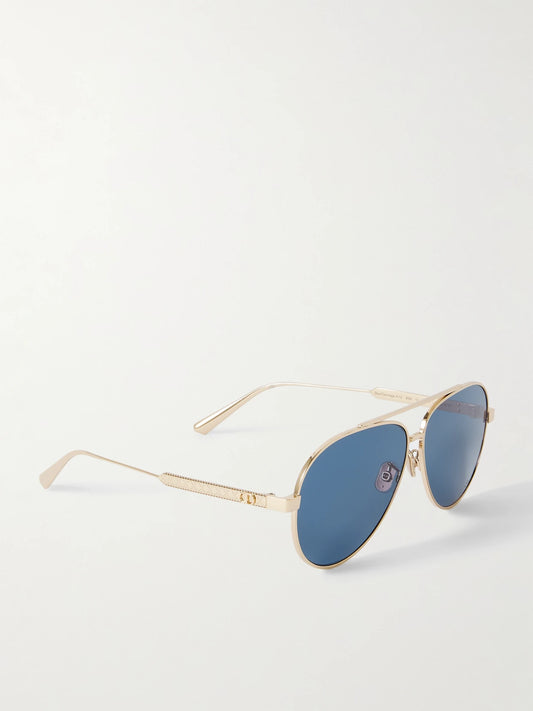 Diorcannage A1u Aviator-style Gold-tone Sunglasses