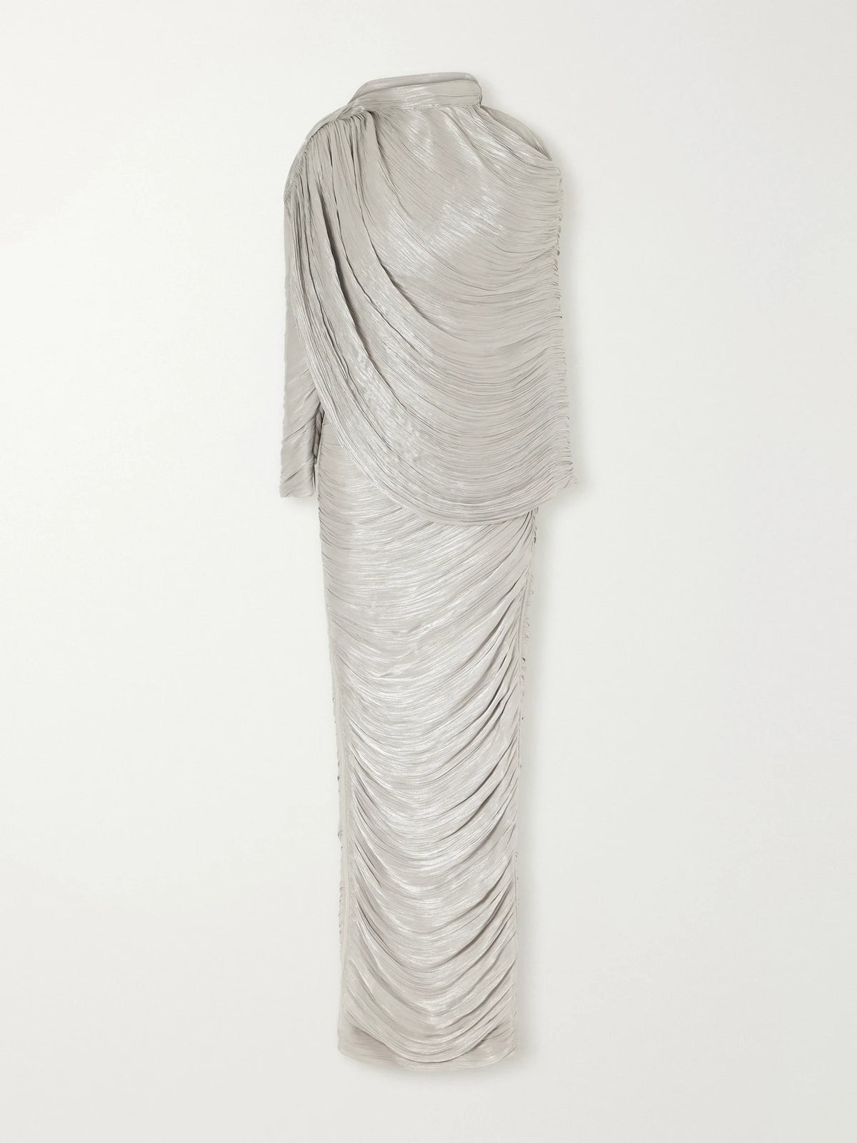 Marmar Halim Cape-effect Plissé Crepe De Chine Gown