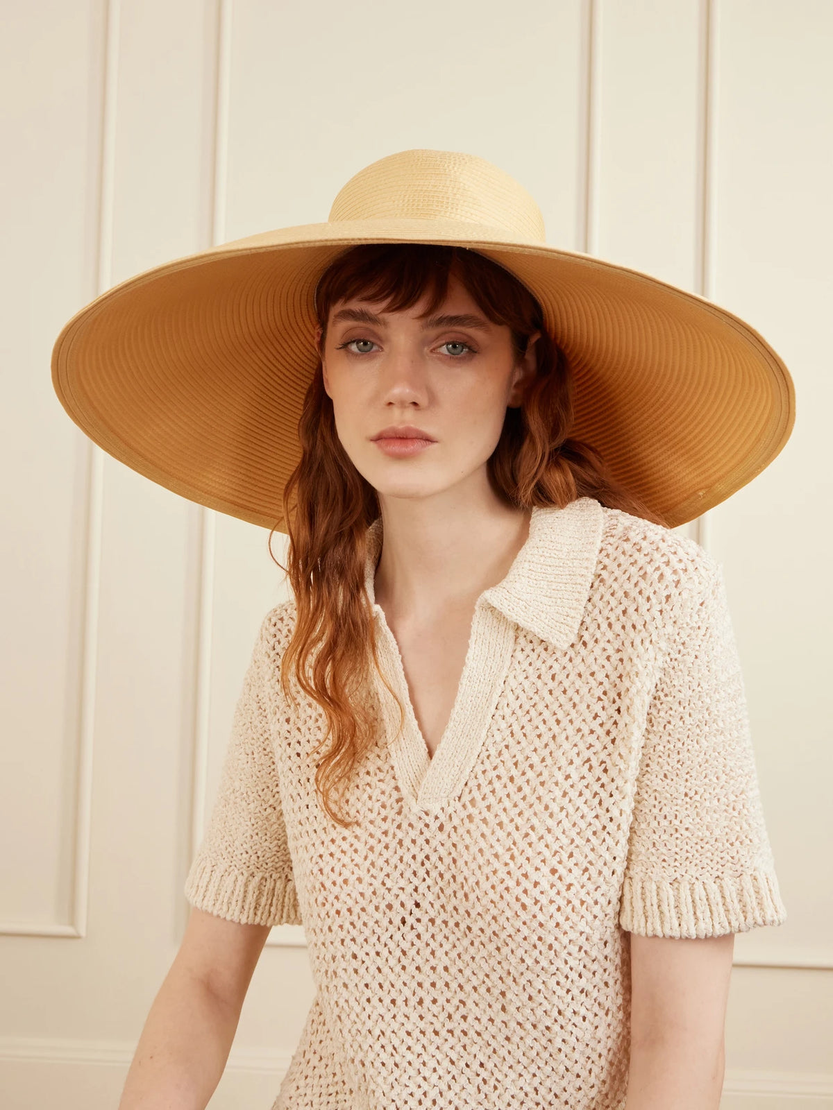 Image of Hats. Product name - Jeanette Satin Hat in Neutral colour by brand - Gigi Burris