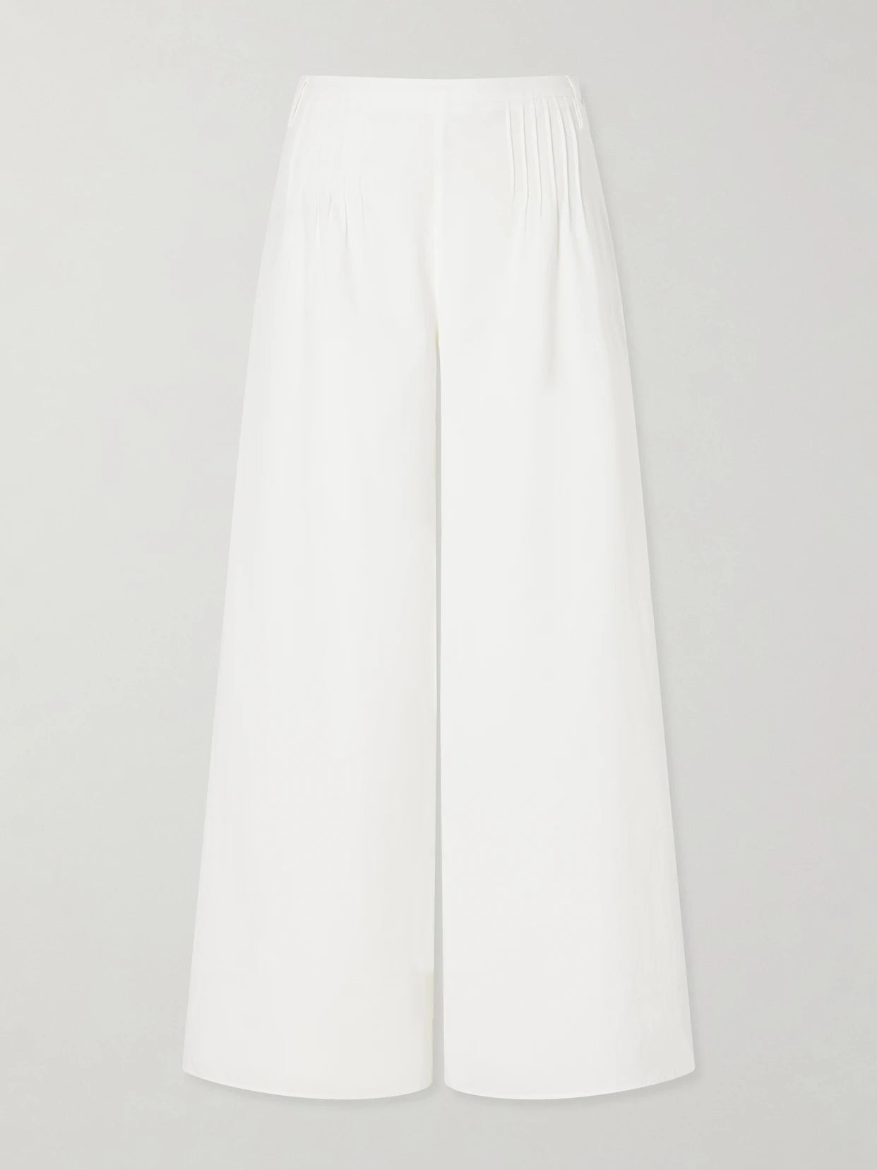 Beatrice Pintucked Cotton Wide-leg Pants