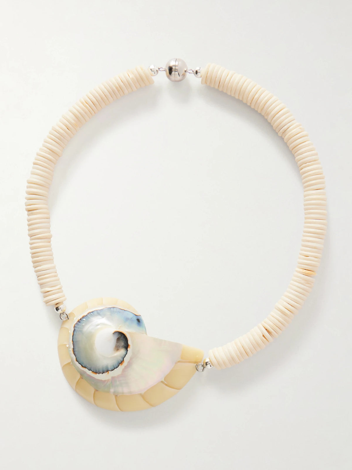 Exclusive Odessa Silver-tone Shell Beaded Necklace