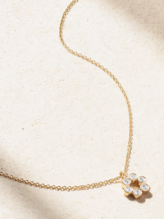 Luna 18-karat Recycled Gold Diamond Necklace
