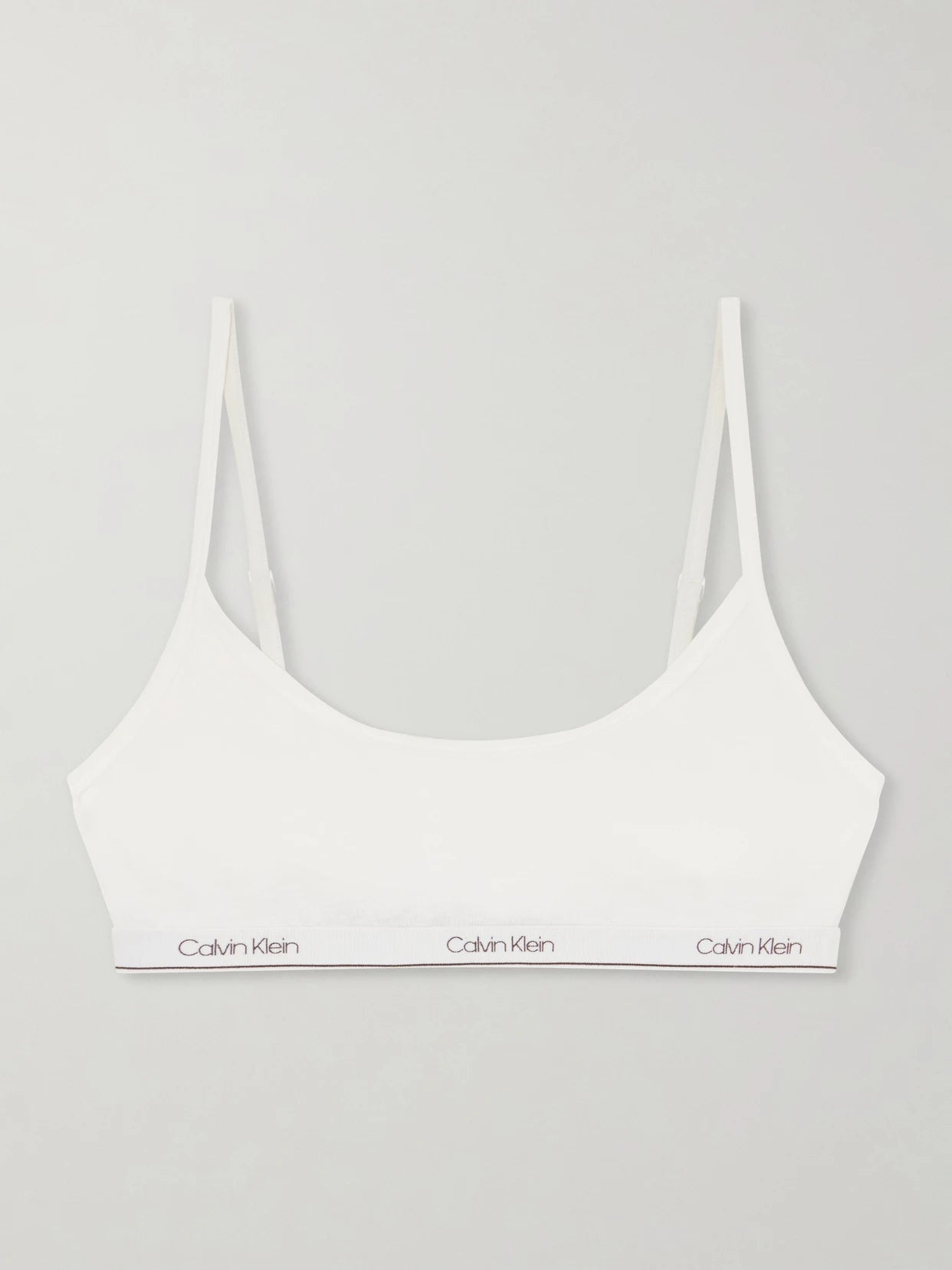 Image of Lingerie. Product name - Sienna Cotton-blend Balconette Bra in White colour by brand - Calvin Klein Collection
