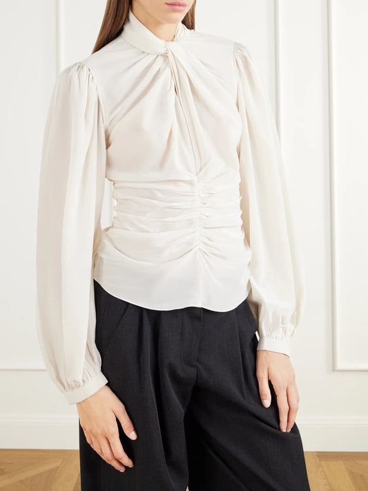ISABEL MARANT Depsona Ruched Silk-crepe De Chine Blouse
