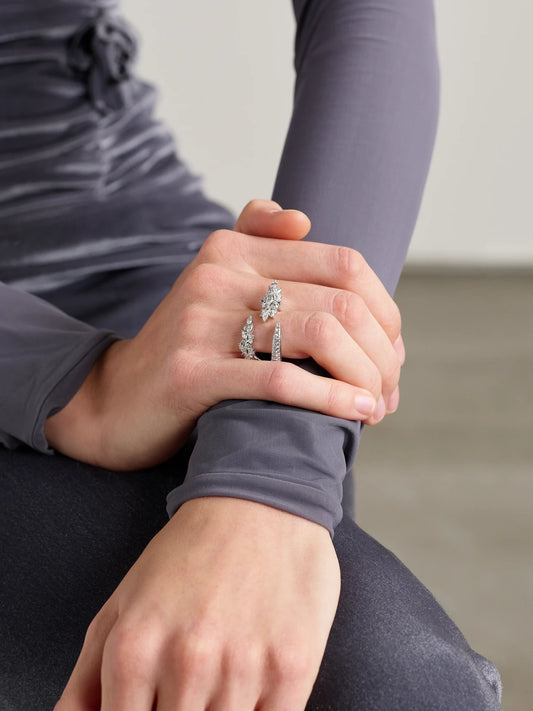 Image of Rings. Product name - 18-karat White Gold Diamond Ring in Multi colour by brand - YEPREM