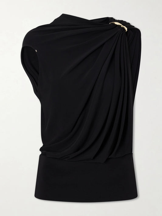 Lacuna Embellished Jersey Blouse